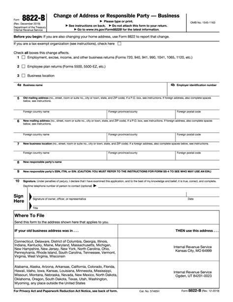 Irs Change Of Address Form - Fillable and Editable PDF Template