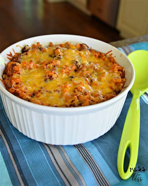 Chili Macaroni Casserole - Mess for Less