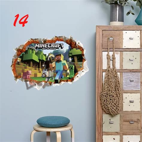 Minecraft Wall Stickers For Kids Room Decal Home 3D - Lusy | Kids room ...