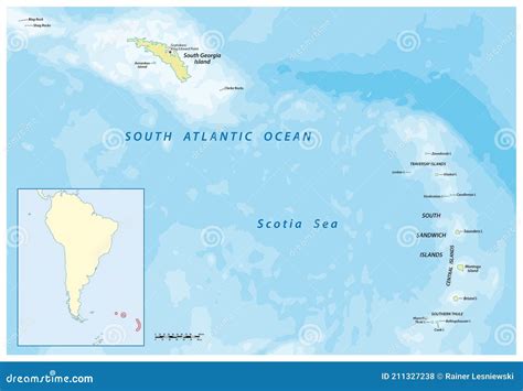 South Georgia and the South Sandwich Islands Vector Map Stock Vector - Illustration of contour ...