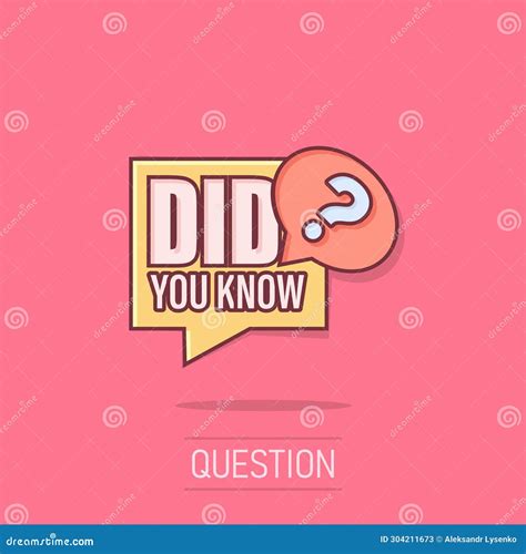 Did You Know Icon In Comic Style. Question Mark Cartoon Vector ...