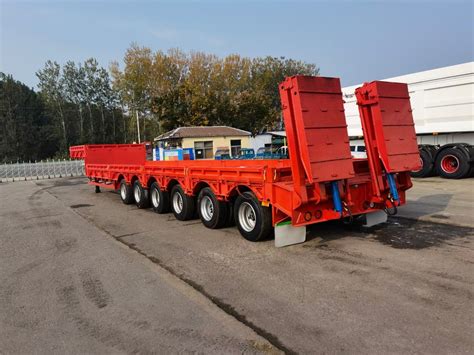 Heavy Capacity Extendable Lowbed Semi Trailer 6 Axles Low Bed Trailer ...