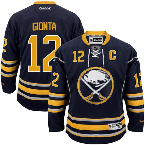 Men's Buffalo Sabres Brian Gionta Reebok Navy Blue Premier Jersey