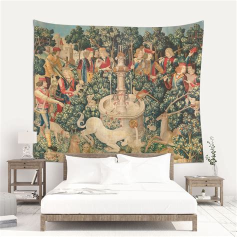 Unicorn Artwork Medieval Tapestry Unicorn Tapestry Fabric - Etsy