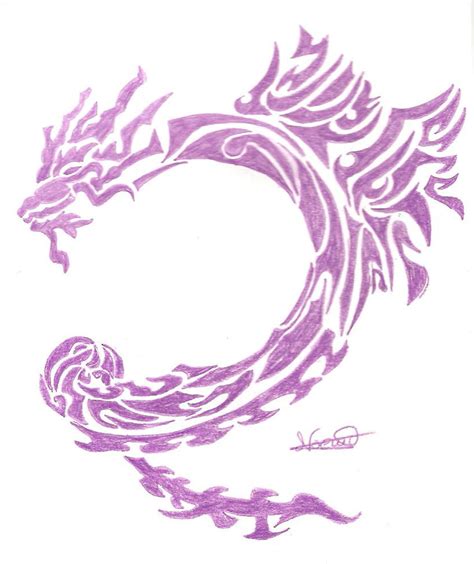 Purple dragon tattoo by Mireie on DeviantArt