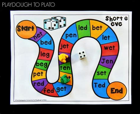 Free CVC Word Board Games - Playdough To Plato