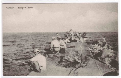 My Life In Postcards: Fishing from the Jetty, Freeport Texas postcard