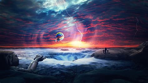 Heaven Sunset Sea Airballons 4k, HD Wallpaper | Rare Gallery