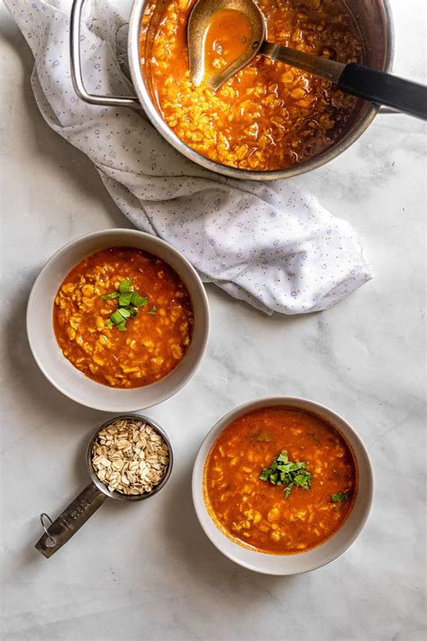 Oat Soup- شوربة الشوفان - Every Little Crumb Tomato and Oat soup ...