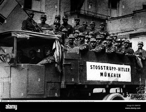 Beer Hall Putsch 1923, raiding patrol "Hitler" of the armed and ...