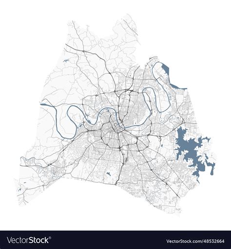 Nashville map american city municipal Royalty Free Vector