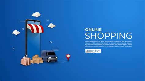 Premium Vector | Online shopping background with the concept of online delivery