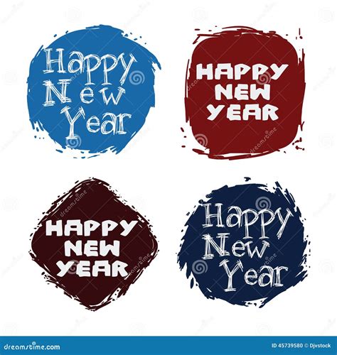 Happy new year design stock vector. Illustration of label - 45739580