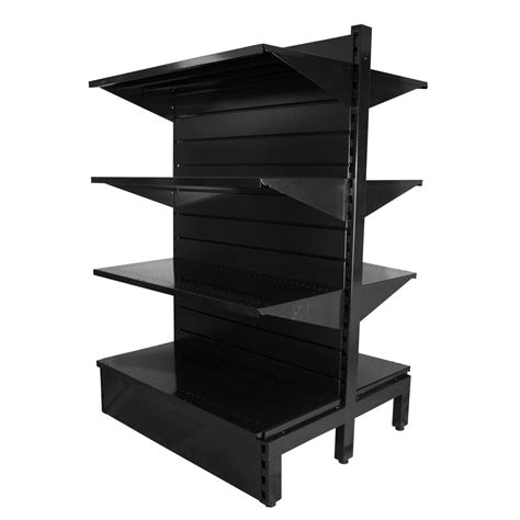 Slatwall Gondola Shelving Black Double Sided | Shelves For Shops