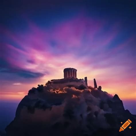 Majestic sky in ancient greece