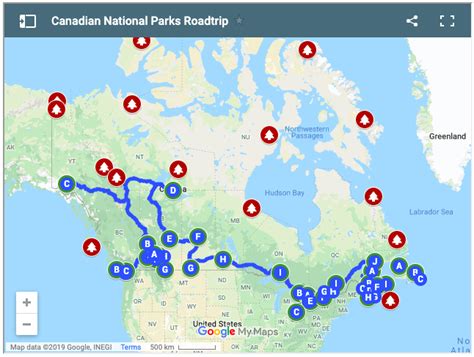 Canadian National Parks Road Trip Google Map - Happiest Outdoors