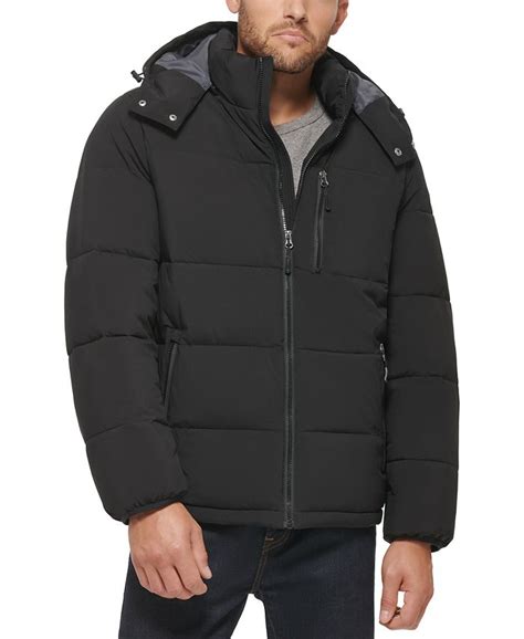 Club Room Men's Stretch Hooded Puffer Jacket, Created for Macy's - Macy's