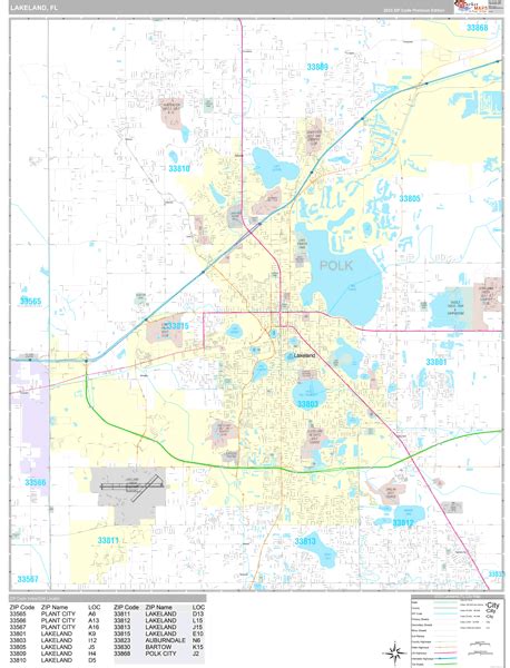 Lakeland Florida Wall Map (Premium Style) by MarketMAPS - MapSales