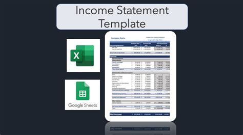 Income Statement Template excel & Google Sheets - Etsy