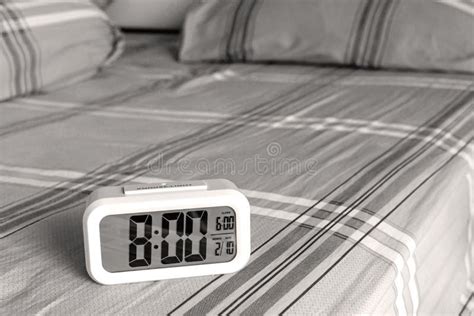 Modern white alarm clock stock image. Image of awake - 50084871