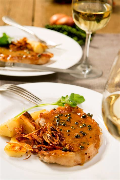 Pan-Seared Veal Steaks With Green Peppercorns Recipe