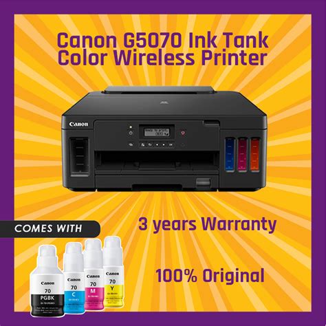 Canon G5070 Ink Tank Color Wireless Printer - Monaliza