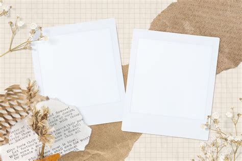 Instant photo frame mockup brown | Premium PSD Mockup - rawpixel