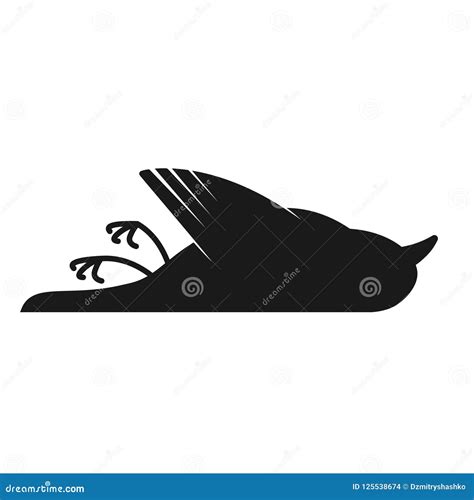 Dead Bird Silhouette Icon. Clipart Image Cartoon Vector | CartoonDealer.com #210308331