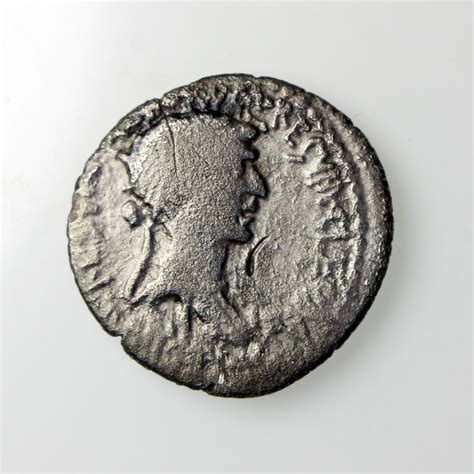 Mark Anthony and Cleopatra Silver Denarius 34BC ext rare : Silbury Coins