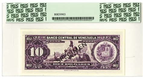 Banco Central De Venezuela, Caracas, 1961 Specimen Banknote. - Archives ...