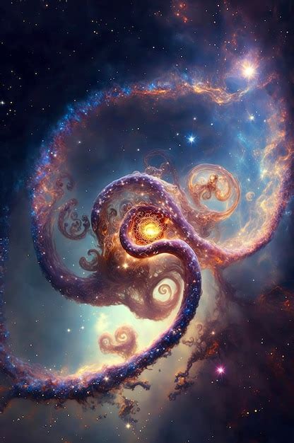 Premium Photo | Octopus galaxy god creating planets