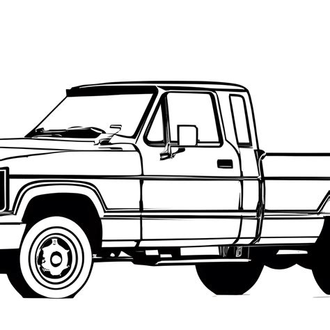 1988 Ford F150 Flatbed Coloring Page · Creative Fabrica