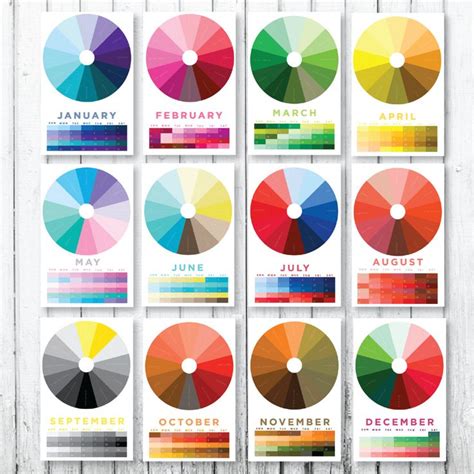 2016 "Chromophilia" Color Wheel Wall Calendar | January colors, Color wheel, 12 color wheel