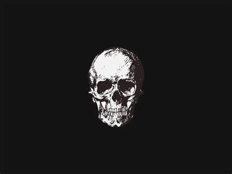 Download wallpaper 1152x864 skull, bw, minimal, art, standard 4:3 fullscreen 1152x864 hd ...