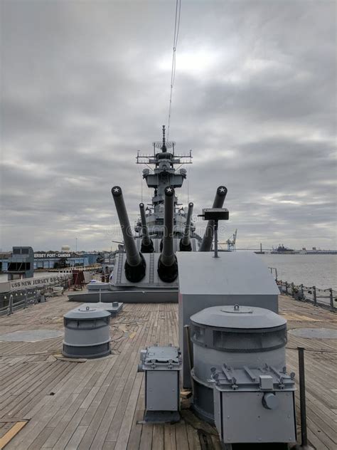 Giant Guns on Battleship New Jersey on the Delaware River Stock Image - Image of ladders, navy ...