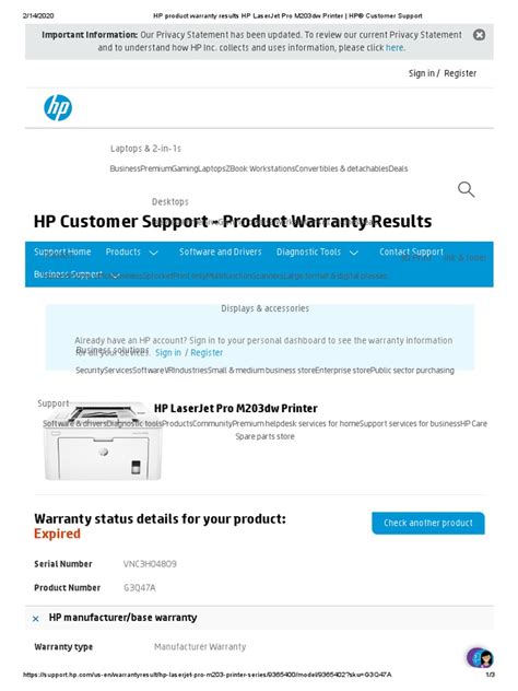 HP Customer Support - Product Warranty Results | PDF | Hewlett Packard ...