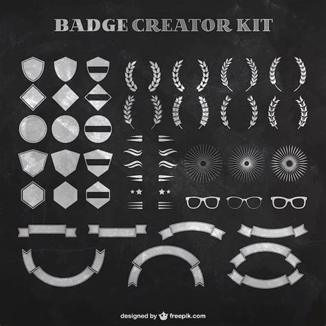 Badge creator kit Vector | Free Download