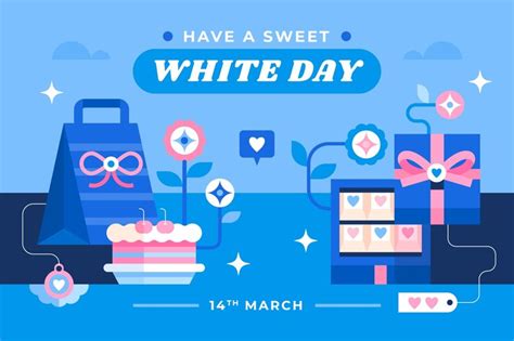 Free Vector | Flat background for white day celebration