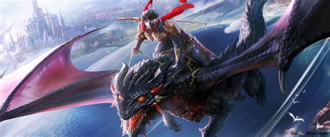 Dragon Warrior Riding 4K wallpaper download