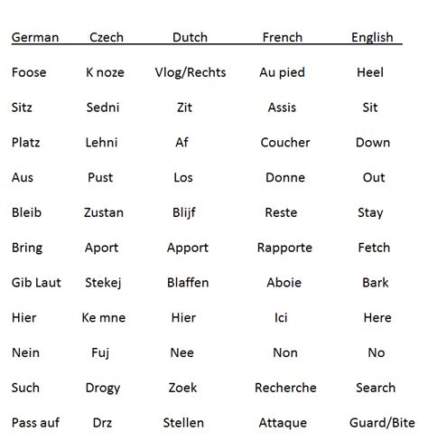 Dog commands in other languages. | Austin Dog Trainers