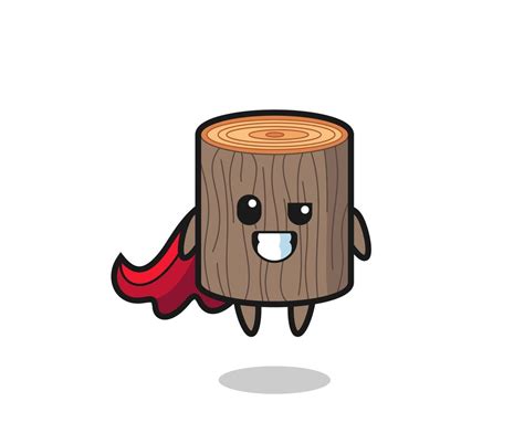 the cute tree stump character as a flying superhero 7785970 Vector Art ...