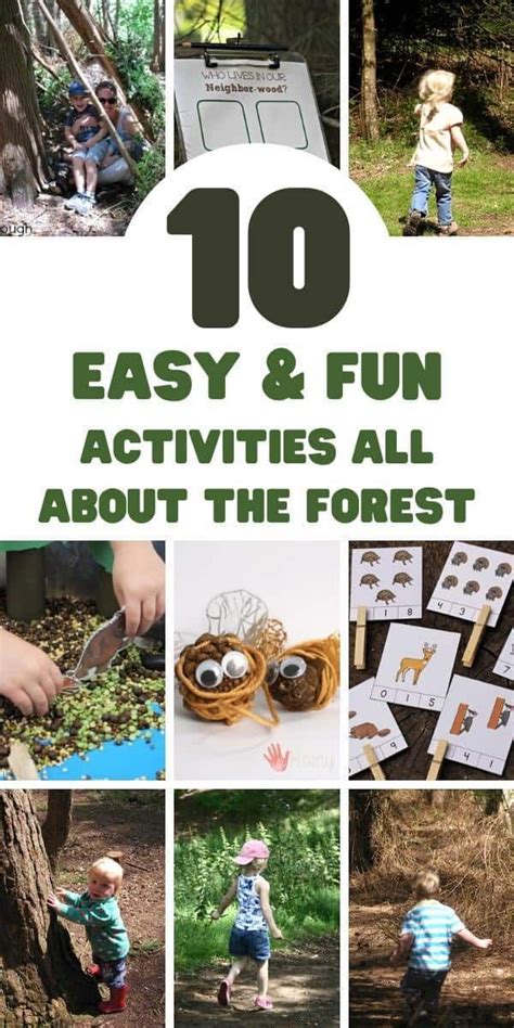 Fun activities for toddlers and preschoolers to do in the woods and when they return on the ...