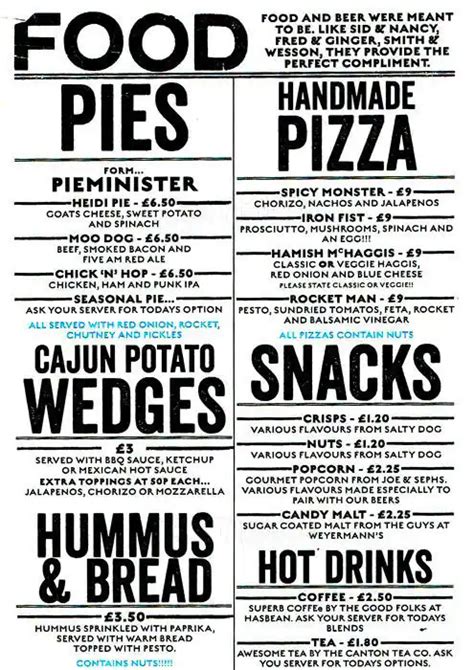 Menu at BrewDog pub & bar, Edinburgh, 143 Cowgate