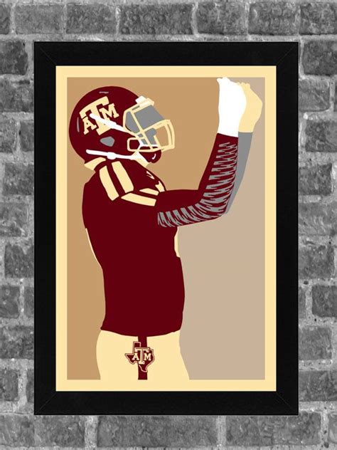 Texas A&M Johnny Manziel Portrait Sports Print Art 11x17 | Etsy ...