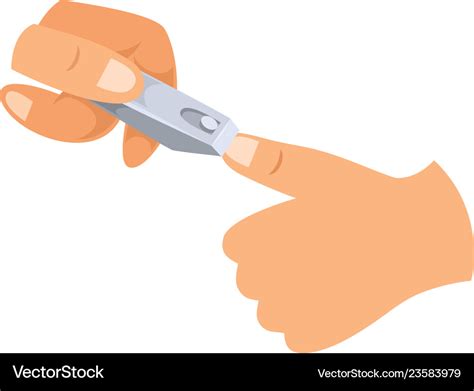 Child Cutting Nails Clipart