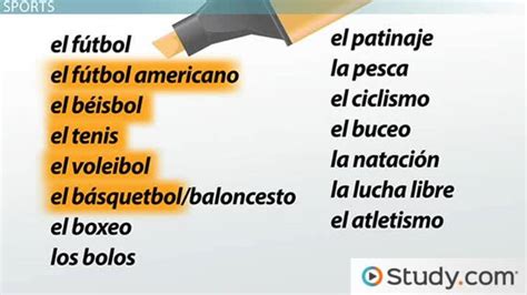 Sports in Spanish | Overview & List - Lesson | Study.com