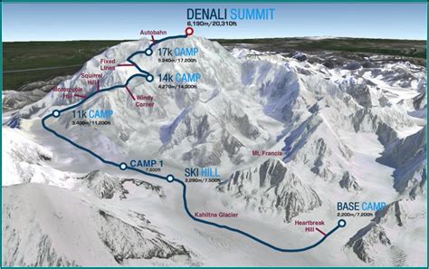 Denali Climbing Routes - map : Resume Examples #1ZV8mMo23X