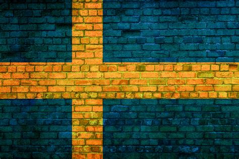Sweden Flag Painted On Brick Wall Free Stock Photo - Public Domain Pictures