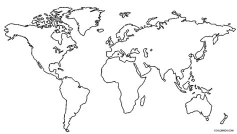 Printable World Map Coloring Page For Kids | Cool2bKids