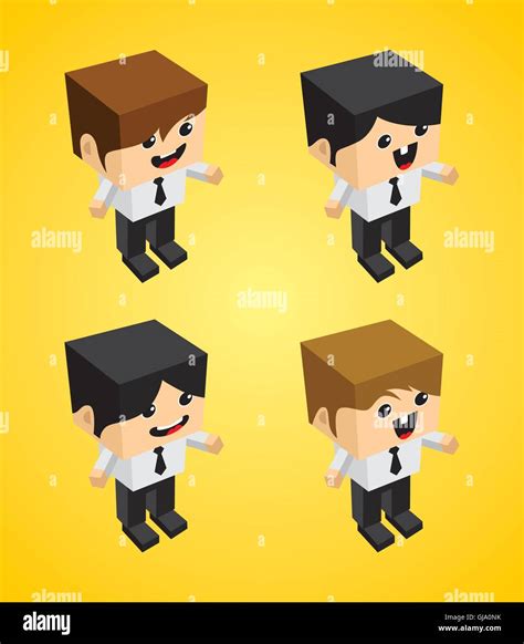 block isometric cartoon character Stock Vector Image & Art - Alamy